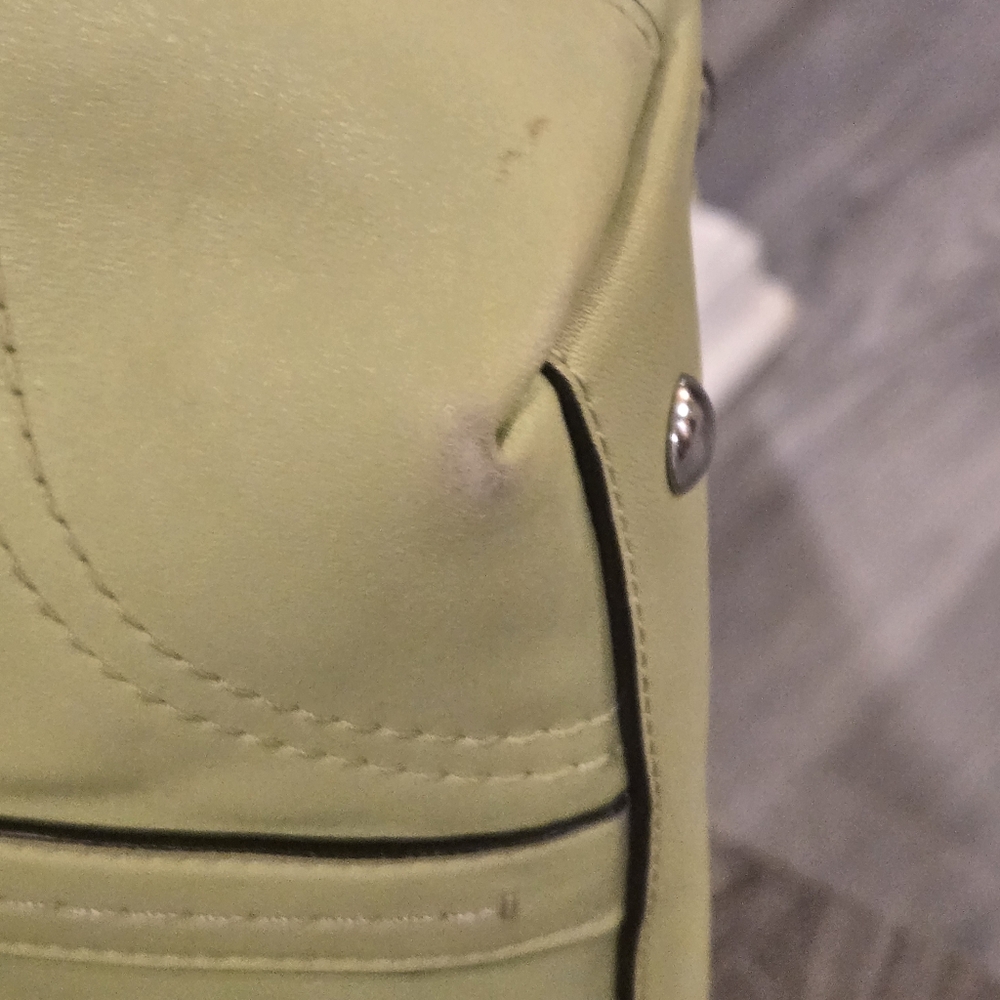 Coach Light Green Leather Tote Bag - Picture 12 of 16